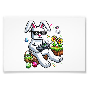 Boys Happy Easter Day Bunny Egg Video Game Kids Me Photo Print