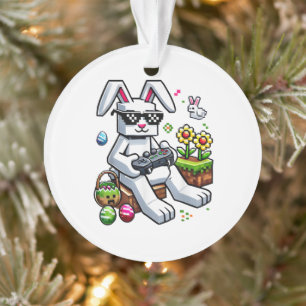 Boys Happy Easter Day Bunny Egg Video Game Ornament