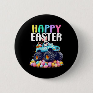 Boys Happy Easter Monster Truck Easter Eggs Toddle 6 Cm Round Badge