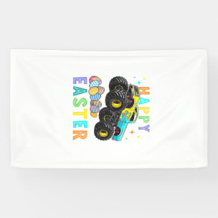 Boys Happy Easter Monster Truck Easter Eggs Toddle Banner