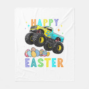 Boys Happy Easter Monster Truck Easter Eggs Toddle Fleece Blanket