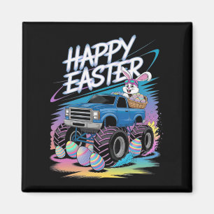 Boys Happy Easter Monster Truck Easter Eggs Toddle Magnet