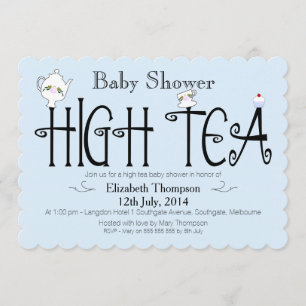 Boys High Tea baby Shower Invitation