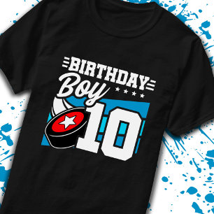 Boys Hockey Birthday 10th Birthday 10 Year Old Boy T-Shirt