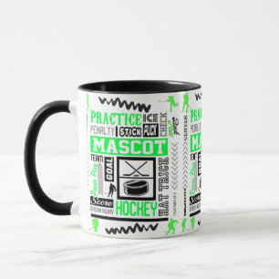 Boys Hockey Terminology Neon Green  Mug