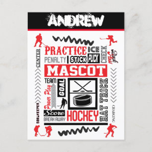 Boys Hockey Terminology Personalised Postcard
