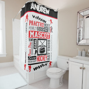 Boys Hockey Terminology Personalised Shower Curtain