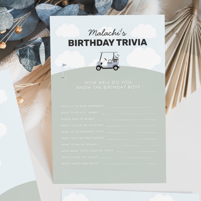 Boys' Hole-In-One Golf 1st Birthday Trivia (Creator Uploaded)
