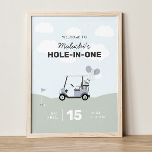 Boys' Hole-In-One Golf 1st Birthday Welcome Sign