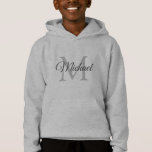 Boys Hoodies Monogram Initial Letter Name<br><div class="desc">Boys Hoodie Clothing Monogram Initial Letter Name Template Elegant Trendy Kids Boys Light Steel Hoodie / Hooded Pullover / Sweatshirt.</div>