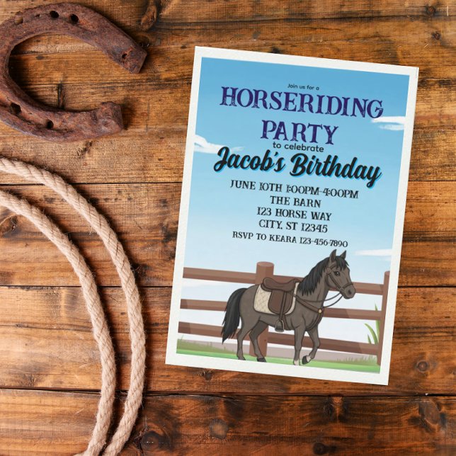 Boy's Horse Riding Birthday Party Invitation (Creator Uploaded)