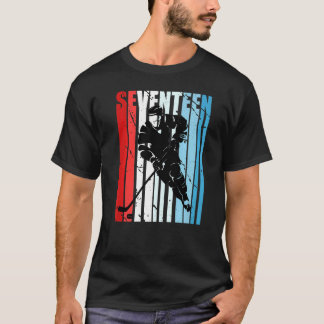 Boys Ice Hockey 17th Birthday Player Motivational T-Shirt