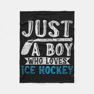 Boys Ice Hockey Player Ice Hockey Fan Ice Hockey  Fleece Blanket