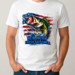 Boys Id Rather Be Fishing American Flag T-Shirt