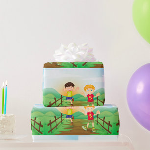 Boys In The Outdoors Wrapping Paper