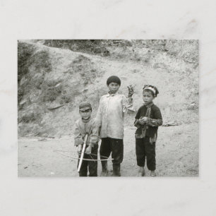 Boys in Vietnam hunting with a crossbow Postcard