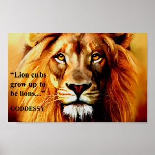 Boy's Inspirational "Lion" Cub Poster By GODDESSY