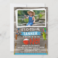 Boy's Its O-fish-al First 1st Birthday Invitation