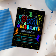 Boys Jump and Bounce Neon Trampoline Birthday