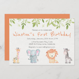 Boy's Jungle Themed Birthday Invitation