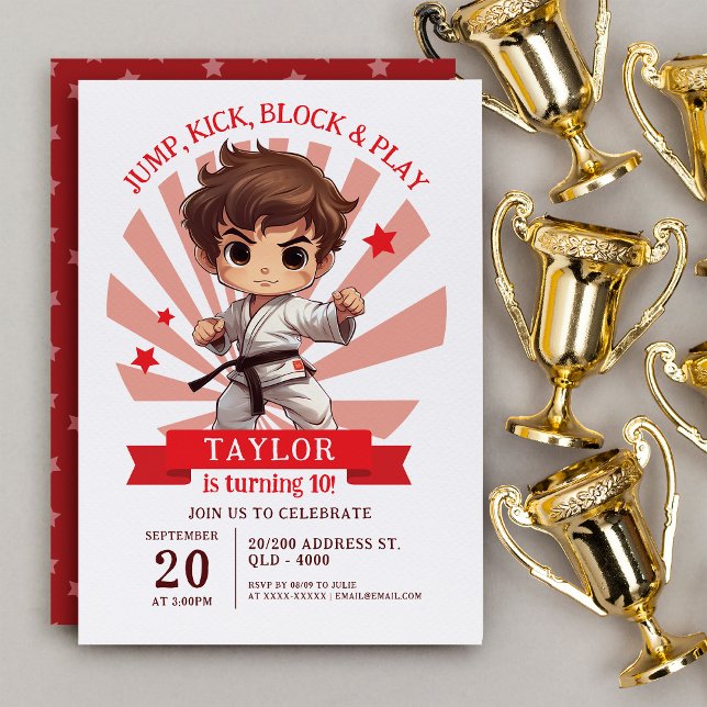 Boy's Karate Martial Arts Birthday Party  Invitation (Creator Uploaded)