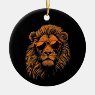 Boys Kids Funny Lion Animal Ceramic Tree Decoration