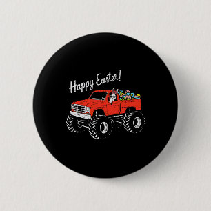 Boys Kids Happy Easter Truck Easter Eggs Toddler C 6 Cm Round Badge