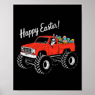 Boys Kids Happy Easter Truck Easter Eggs Toddler C Poster
