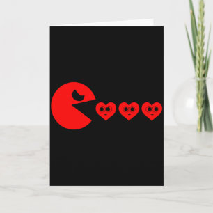 Boys Kids Valentines Day Hearts Eating Funny Gamer Card
