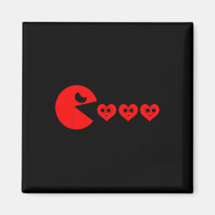 Boys Kids Valentines Day Hearts Eating Funny Gamer Magnet