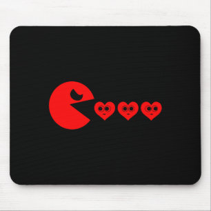 Boys Kids Valentines Day Hearts Eating Funny Gamer Mouse Mat