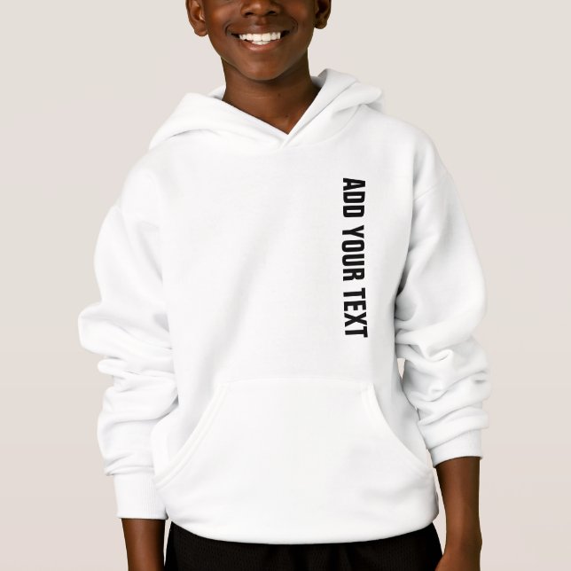 Boys Kids White Hoodie Pullover Sweatshirt (Front)