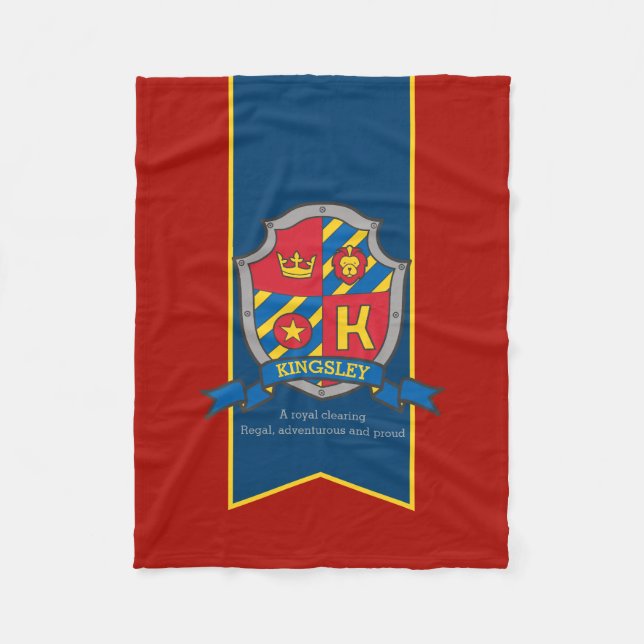 Boys Kingsley or K name and meaning blanket (Front)