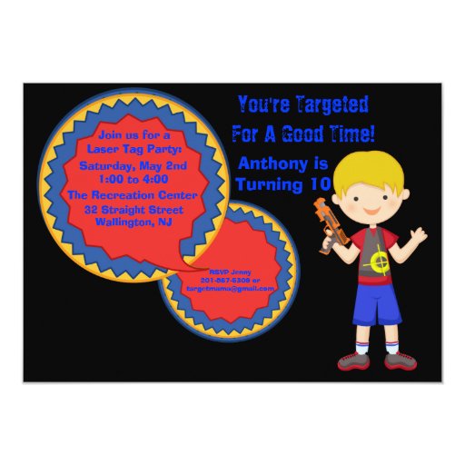Boys Laser Tag Invitations 5
