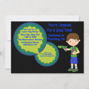 Boys Laser Tag Birthday Party Invitation
