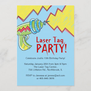 Boys Laser Tag Party Invitations