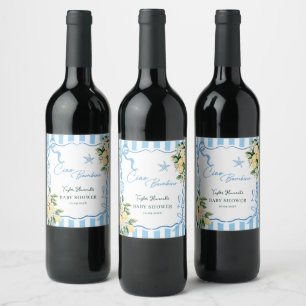 Boys Lemon Ciao Baby Italian Baby Shower Wine Label