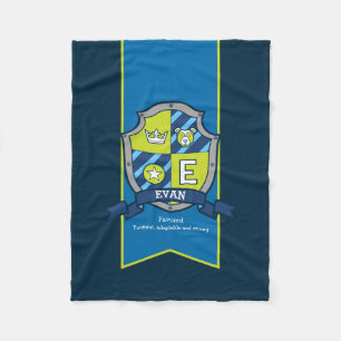 Boys letter E Evan name meaning bear blanket