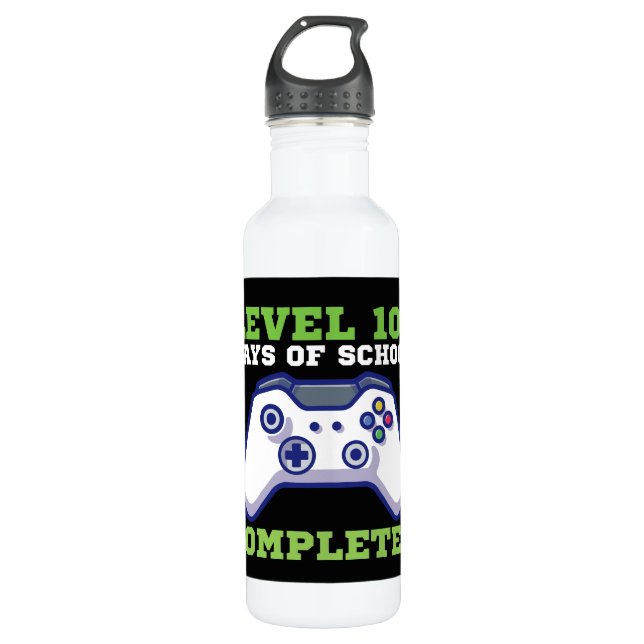 Boys Level 100 Days Of School Completed  710 Ml Water Bottle (Front)