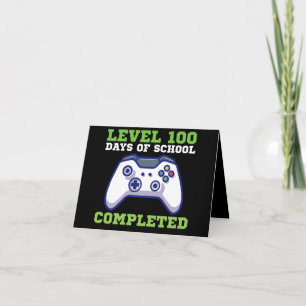 Boys Level 100 Days Of School Completed  Card