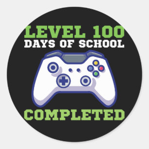 Boys Level 100 Days Of School Completed  Classic Round Sticker