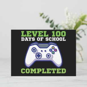 Boys Level 100 Days Of School Completed  Invitation