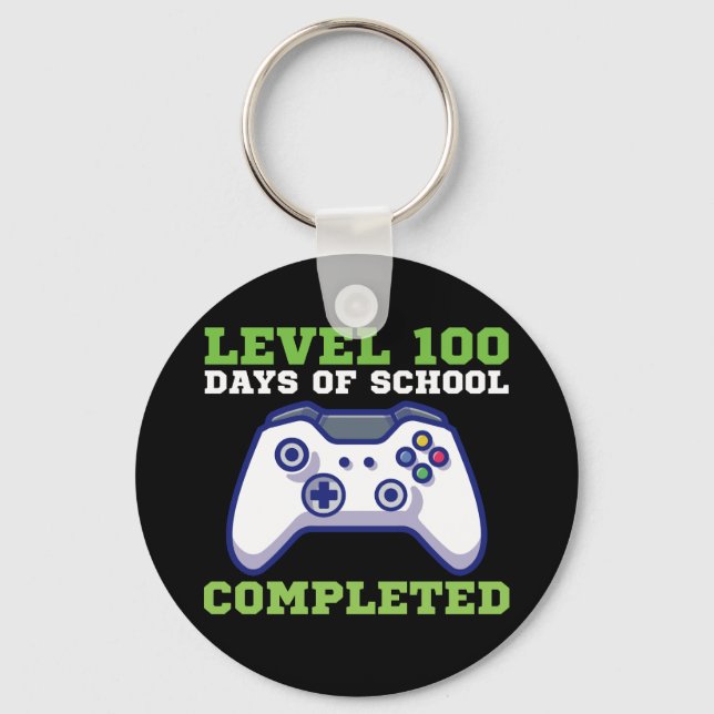 Boys Level 100 Days Of School Completed  Key Ring (Front)