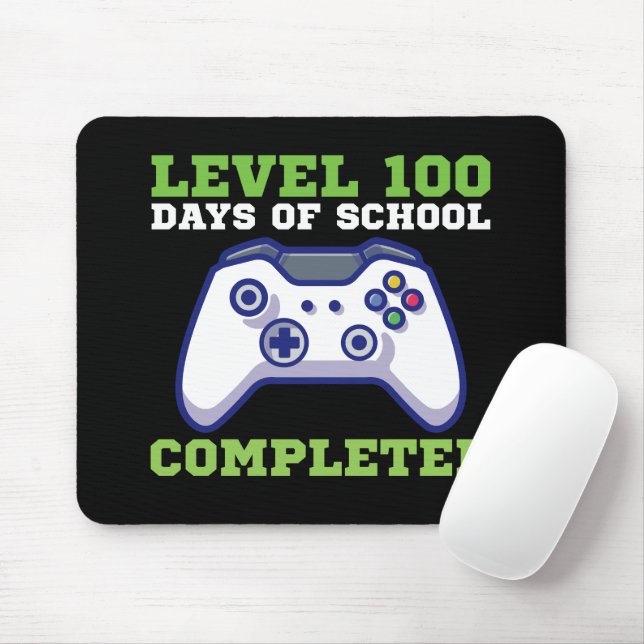 Boys Level 100 Days Of School Completed  Mouse Mat (With Mouse)