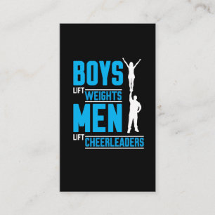 Boys Lift Weights Men Lift Cheerleader Business Card