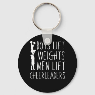 Boys Lift Weights Men Lift Cheerleaders Key Ring