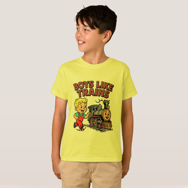 Boys like trains T-Shirt (Front Full)