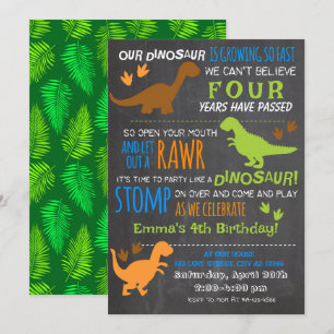 Boy's Little Dinosaur Kids Birthday Invitation