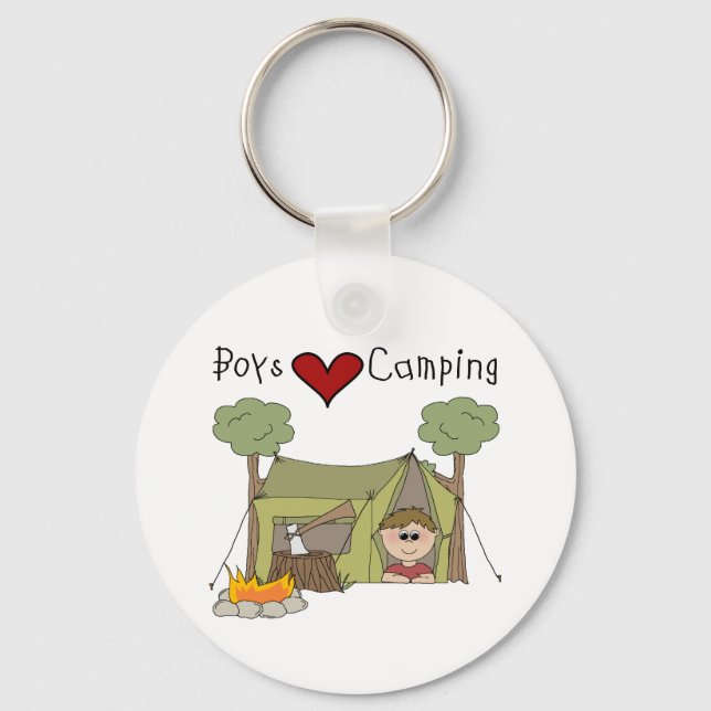 Boys Love Camping Key Ring (Front)