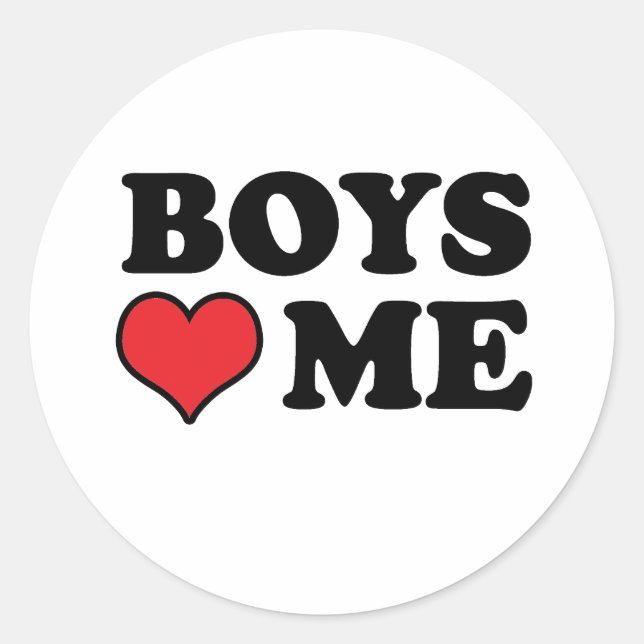 BOYS LOVE ME CLASSIC ROUND STICKER (Front)